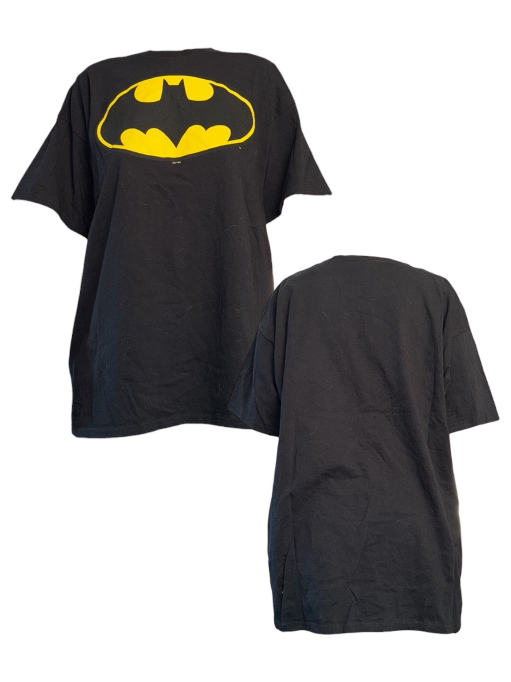 Black T-Shirt with Yellow Batman Logo